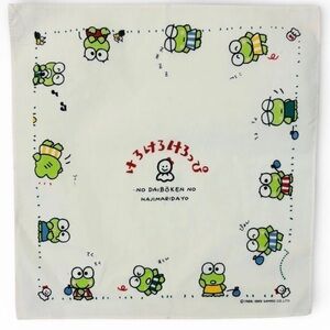 Vintage 1989 Sanrio Keroppi Cotton Handkerchief ✨ Japan 80s